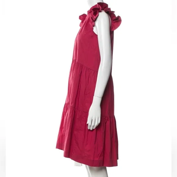 Sea NY Red Waverly Tiered Tunic Dress NWT