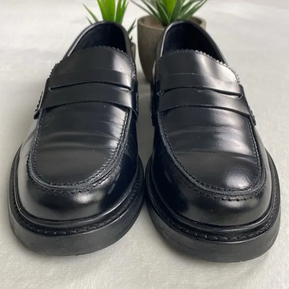 Selected / Homme Carter Polido Polished Genuine Leather Penny Loafers (Black)