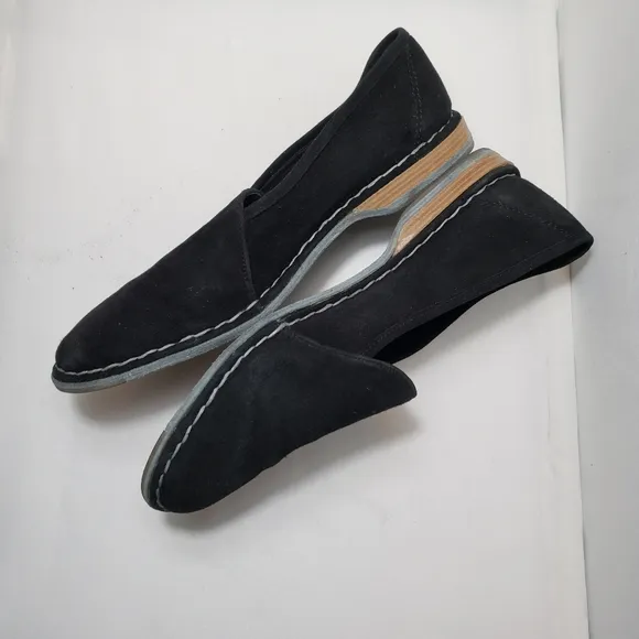 Sesto Meucci Black Slip On Suede Loafers Shoes Size 40 EU