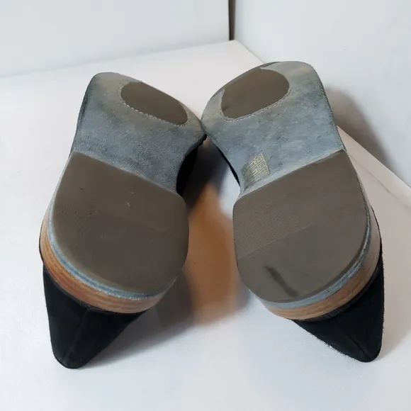 Sesto Meucci Black Slip On Suede Loafers Shoes Size 40 EU