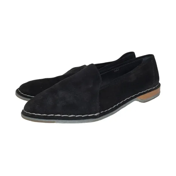 Sesto Meucci Black Slip On Suede Loafers Shoes Size 40 EU