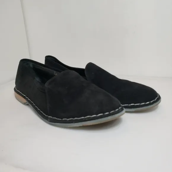 Sesto Meucci Black Slip On Suede Loafers Shoes Size 40 EU