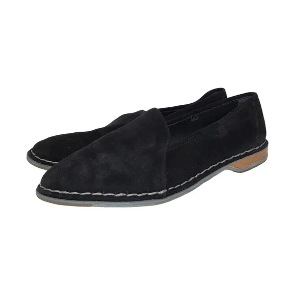 Sesto Meucci Black Slip On Suede Loafers Shoes Size 40 EU
