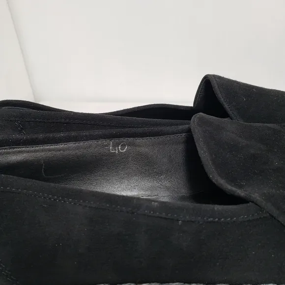 Sesto Meucci Black Slip On Suede Loafers Shoes Size 40 EU