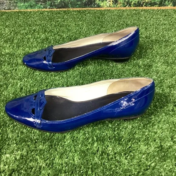Sigerson Morrison Blue Patent Leather Loafer Shoes 9B