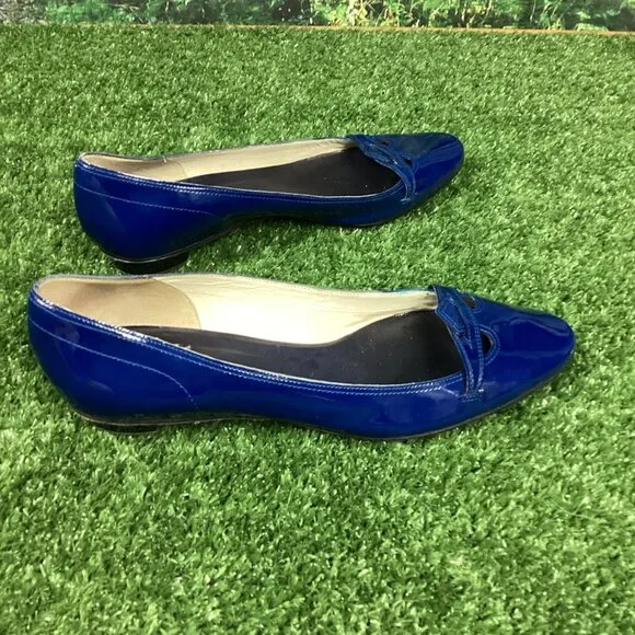 Sigerson Morrison Blue Patent Leather Loafer Shoes 9B