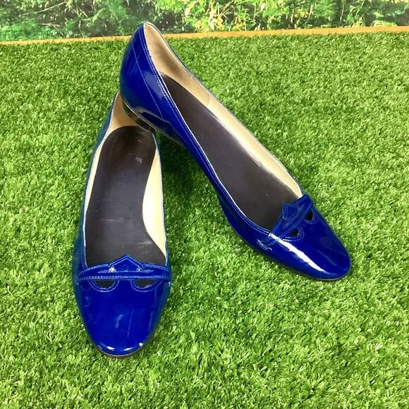 Sigerson Morrison Blue Patent Leather Loafer Shoes 9B