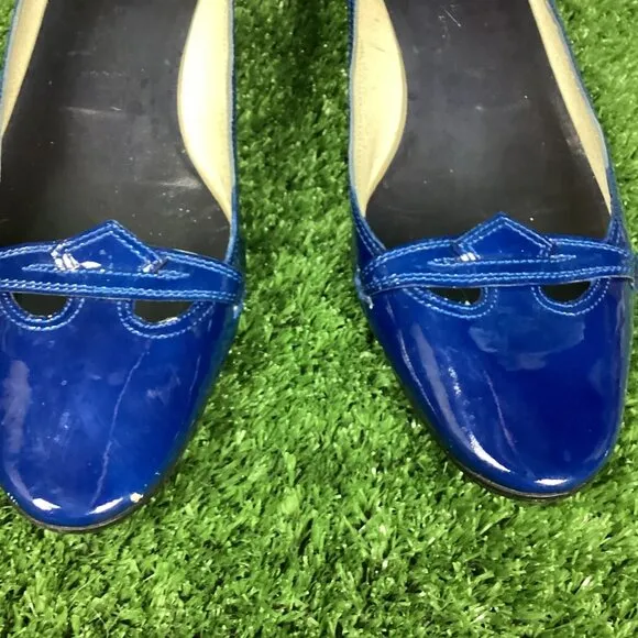 Sigerson Morrison Blue Patent Leather Loafer Shoes 9B