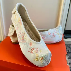 Silk Embroidered Flats