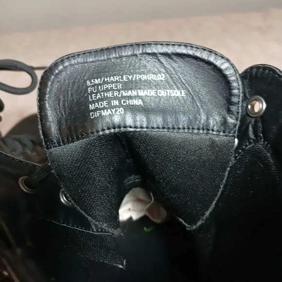 Sincerely Jules Black Combat Moto Boots with Sturdy Soles