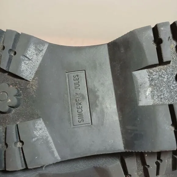 Sincerely Jules Black Combat Moto Boots with Sturdy Soles