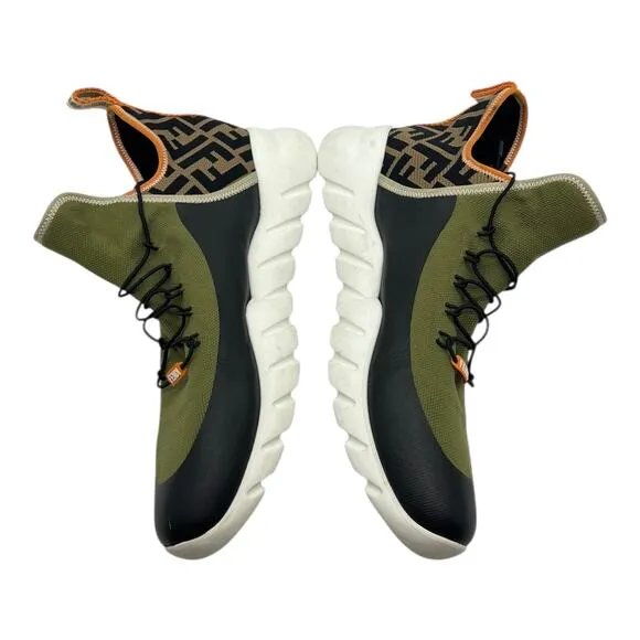 Size 13US - Fendi Tech Knit Men's High-Top Lace-Up Sneakers