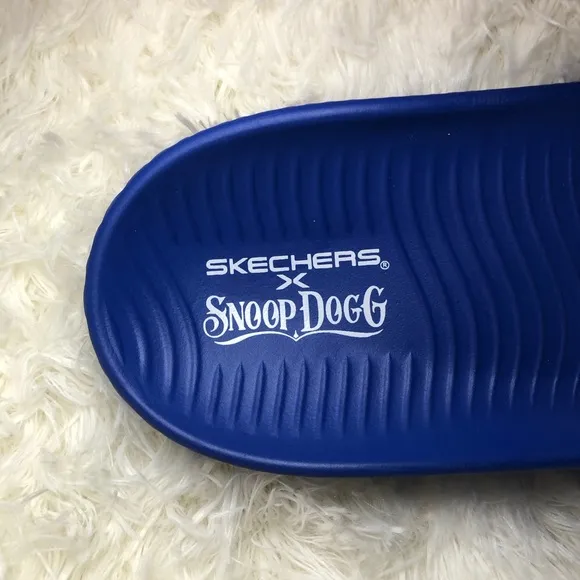 Skechers Mens Blue Slide Sandals
