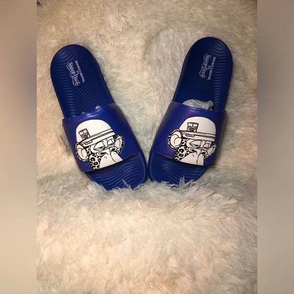 Skechers Mens Blue Slide Sandals
