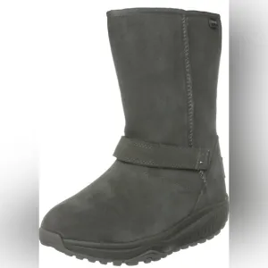 Skechers NEW Women Grey Shape Ups Boots Faux Fur lined Size 9