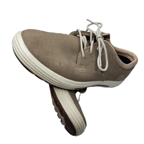 Skechers | Taupe Canvas Air-Cooled Memory Foam Preppy Classic Sneakers Mens 10.5