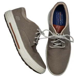 Skechers | Taupe Canvas Air-Cooled Memory Foam Preppy Classic Sneakers Mens 10.5