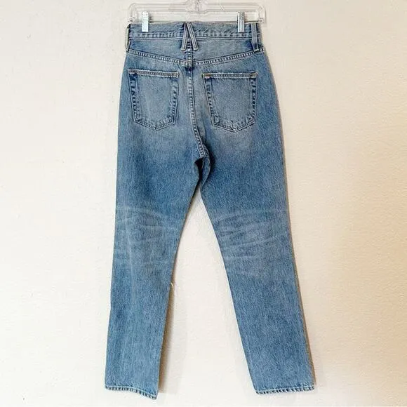 SLVRLAKE Virginia Distressed Slim-Leg High Waisted Jeans