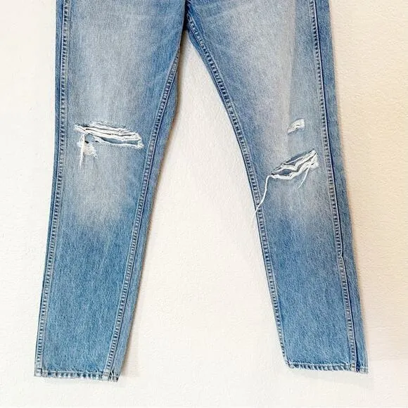SLVRLAKE Virginia Distressed Slim-Leg High Waisted Jeans