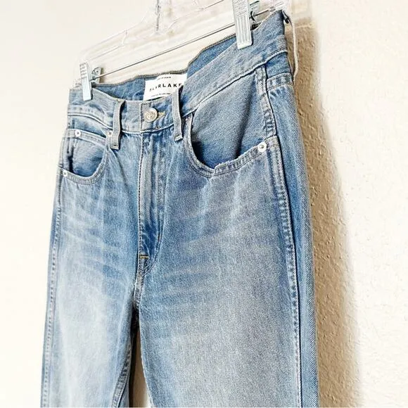 SLVRLAKE Virginia Distressed Slim-Leg High Waisted Jeans