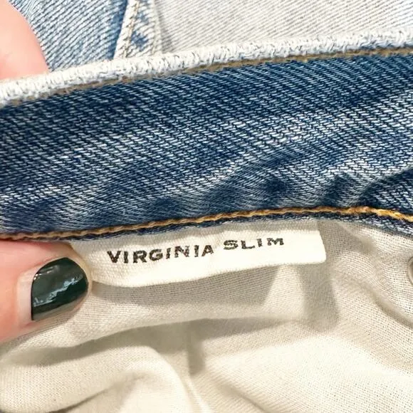 SLVRLAKE Virginia Distressed Slim-Leg High Waisted Jeans