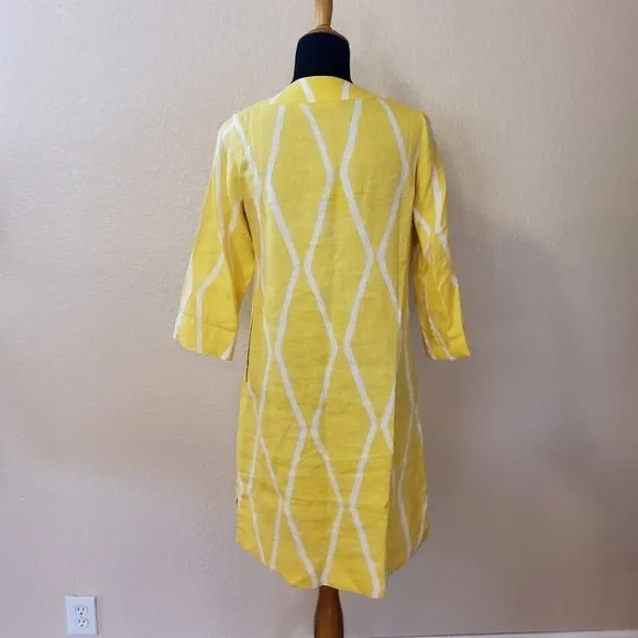 Soft Surroundings Zarina Linen Shift Dress XS Yellow New