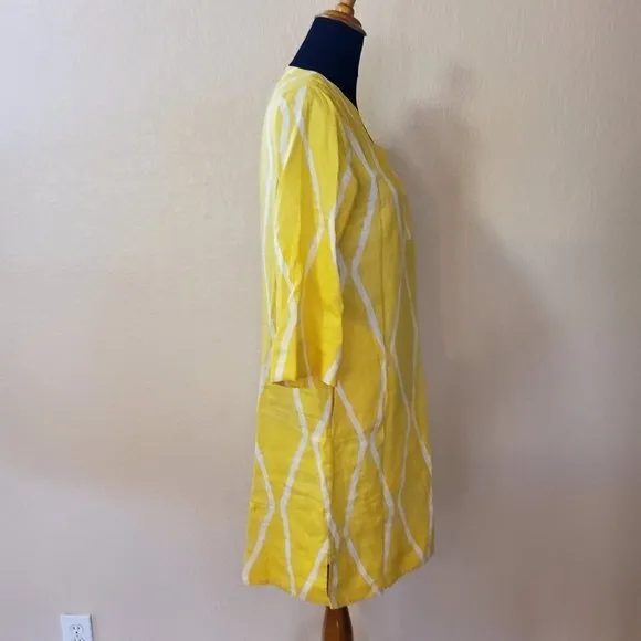 Soft Surroundings Zarina Linen Shift Dress XS Yellow New