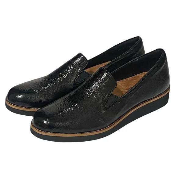SoftWalk Whistle Black Patent Leather Slip-On Comfort Loafers Shoes 9 Narrow