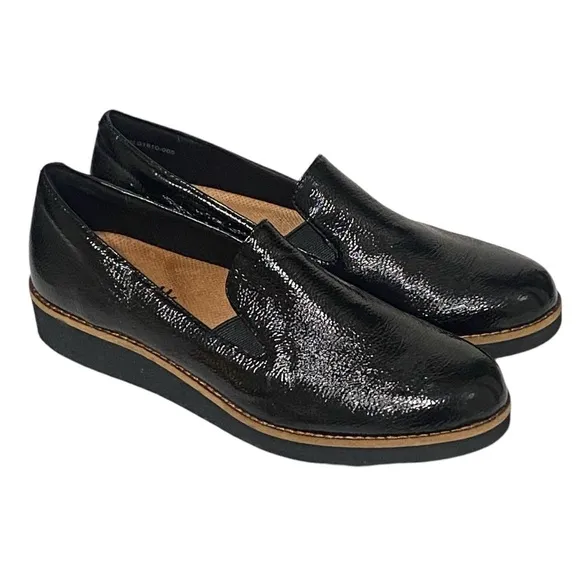 SoftWalk Whistle Black Patent Leather Slip-On Comfort Loafers Shoes 9 Narrow