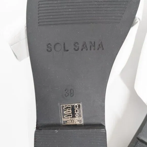 Sol Sana Womens 39 White Leather Nina Sandals Wrap Knot Shoes Slides