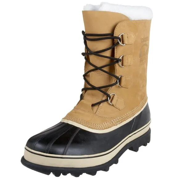 Sorel Caribou Men’s Waterproof Insulated Boots Buff &amp; Black Size 8