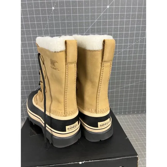 Sorel Caribou Men’s Waterproof Insulated Boots Buff &amp; Black Size 8