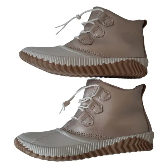 SOREL Duck Boots Waterproof Metallic Comfort Memory Foam Leather Booties 12
