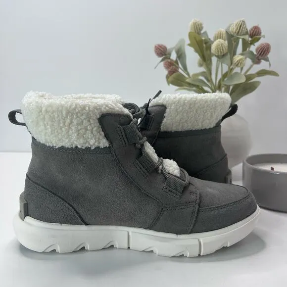 Sorel Explorer Next Carnival 100g Waterproof Boot Quarry NL4451-052 Women 7 NWOB