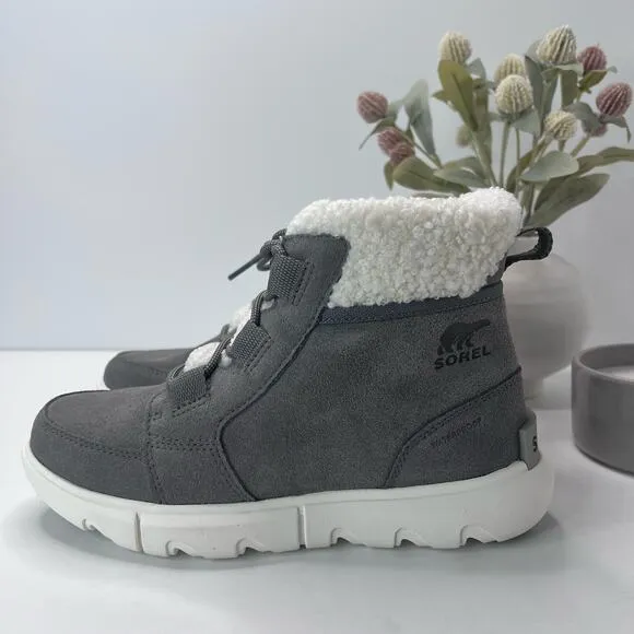 Sorel Explorer Next Carnival 100g Waterproof Boot Quarry NL4451-052 Women 7 NWOB
