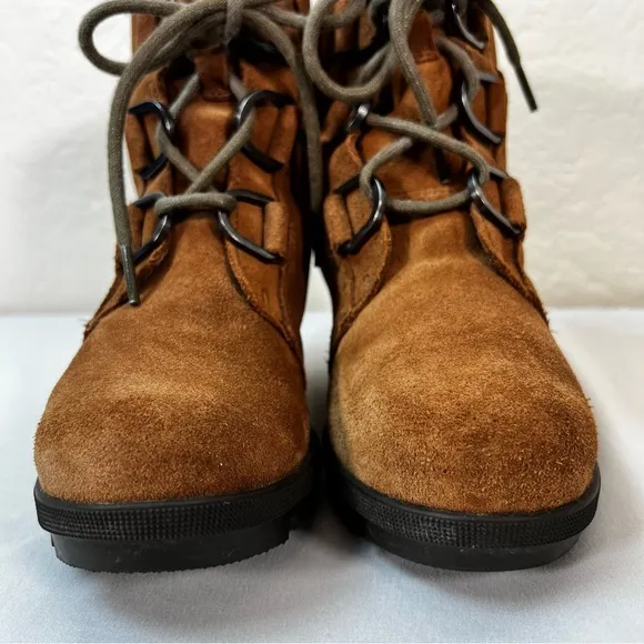 SOREL Girl's Joan of Arctic™ Wedge II Leather Waterproof Booties Boots Size 3