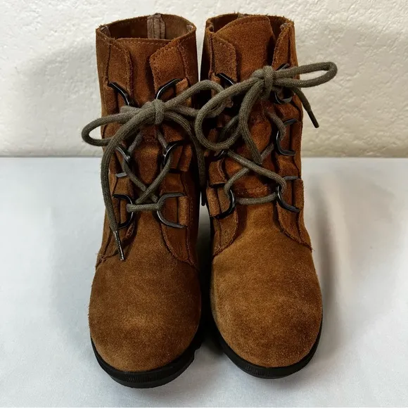 SOREL Girl's Joan of Arctic™ Wedge II Leather Waterproof Booties Boots Size 3