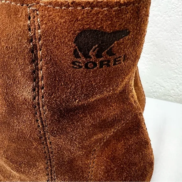 SOREL Girl's Joan of Arctic™ Wedge II Leather Waterproof Booties Boots Size 3