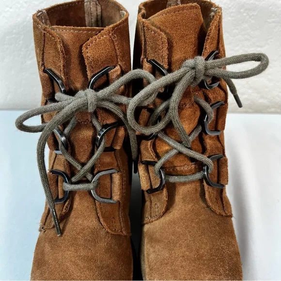 SOREL Girl's Joan of Arctic™ Wedge II Leather Waterproof Booties Boots Size 3