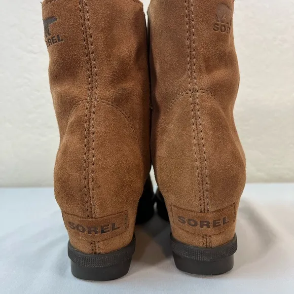 SOREL Girl's Joan of Arctic™ Wedge II Leather Waterproof Booties Boots Size 3