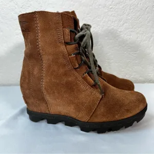 SOREL Girl's Joan of Arctic™ Wedge II Leather Waterproof Booties Boots Size 3