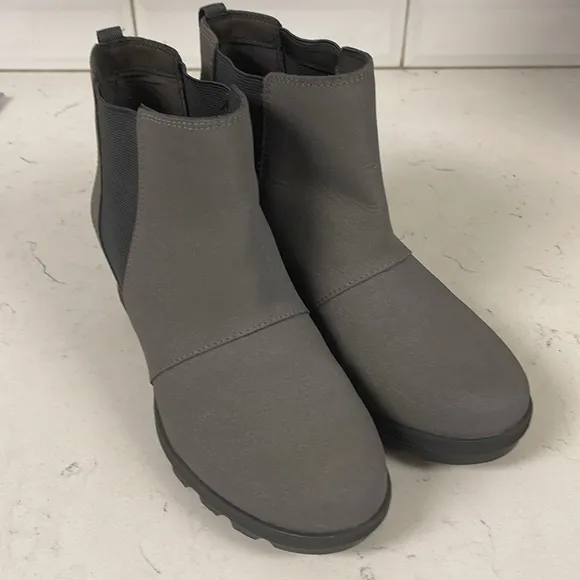 Sorel Joan Of Arctic Wedge II Chelsea Boot Women’s Quarry Size 5 Gray Ankle Boot