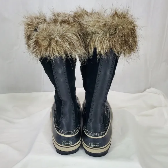 Sorel Joan of Arctic Womens Boots Black Suede Leather Waterproof Insulated Sz 10