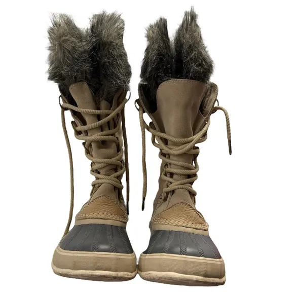 SOREL Joan of Arctic Women’s Leather Waterproof Faux Fur Lined Boots Sz 7