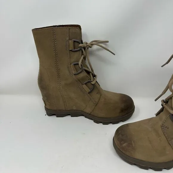 Sorel Joan of Artic II Waterproof Wedge Boots Leather Size 6