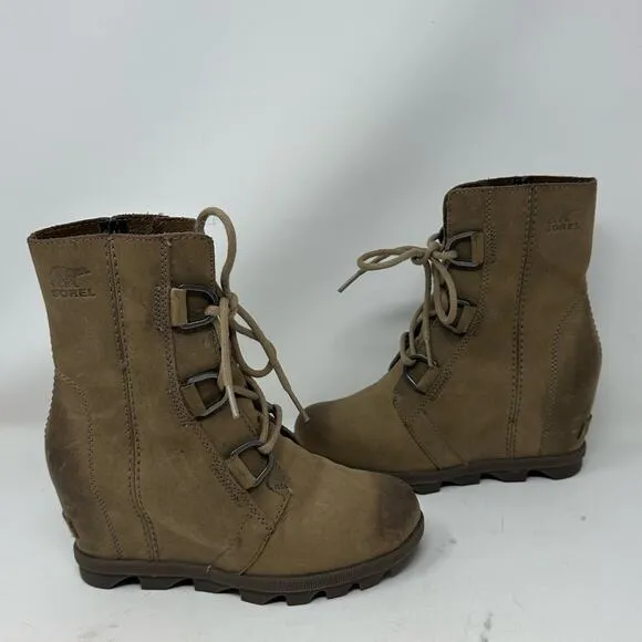 Sorel Joan of Artic II Waterproof Wedge Boots Leather Size 6
