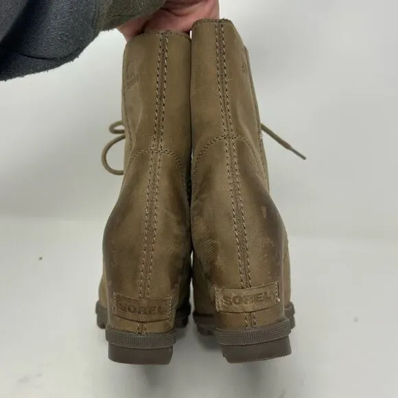 Sorel Joan of Artic II Waterproof Wedge Boots Leather Size 6