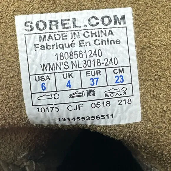 Sorel Joan of Artic II Waterproof Wedge Boots Leather Size 6