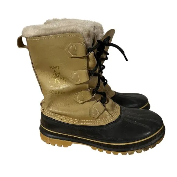 Sorel Kaufman Scout Waterproof Snow Duck Boots With Wool Lining Size 7