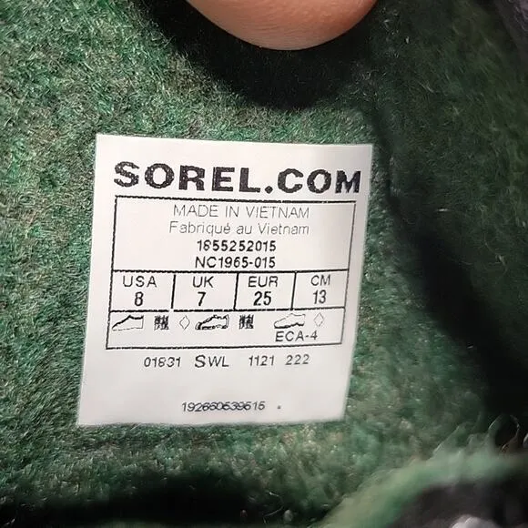 Sorel Kids Flurry Winter Waterproof Snow Boots Black Red Kids Toddler Size 8 NEW